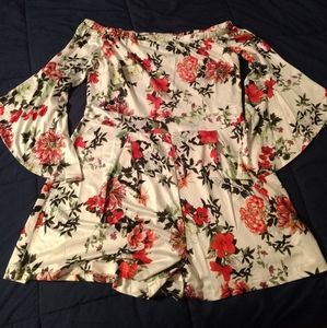 New in bag off shoulder romper by Romantic hut Sz Lg